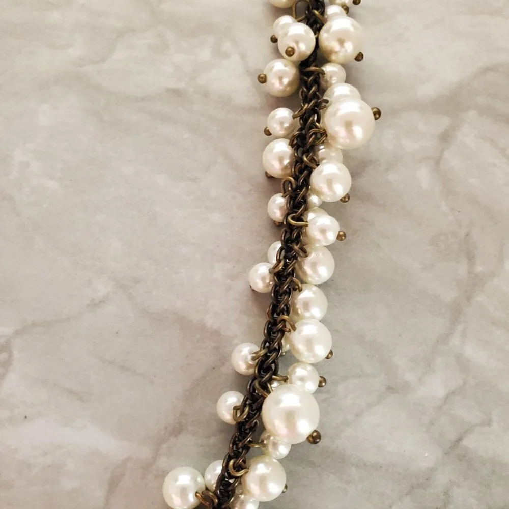 💕 J.Crew Pearl Cluster Antiqued Necklace 💕